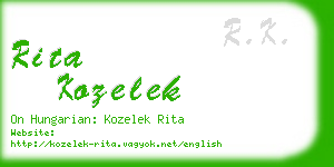 rita kozelek business card